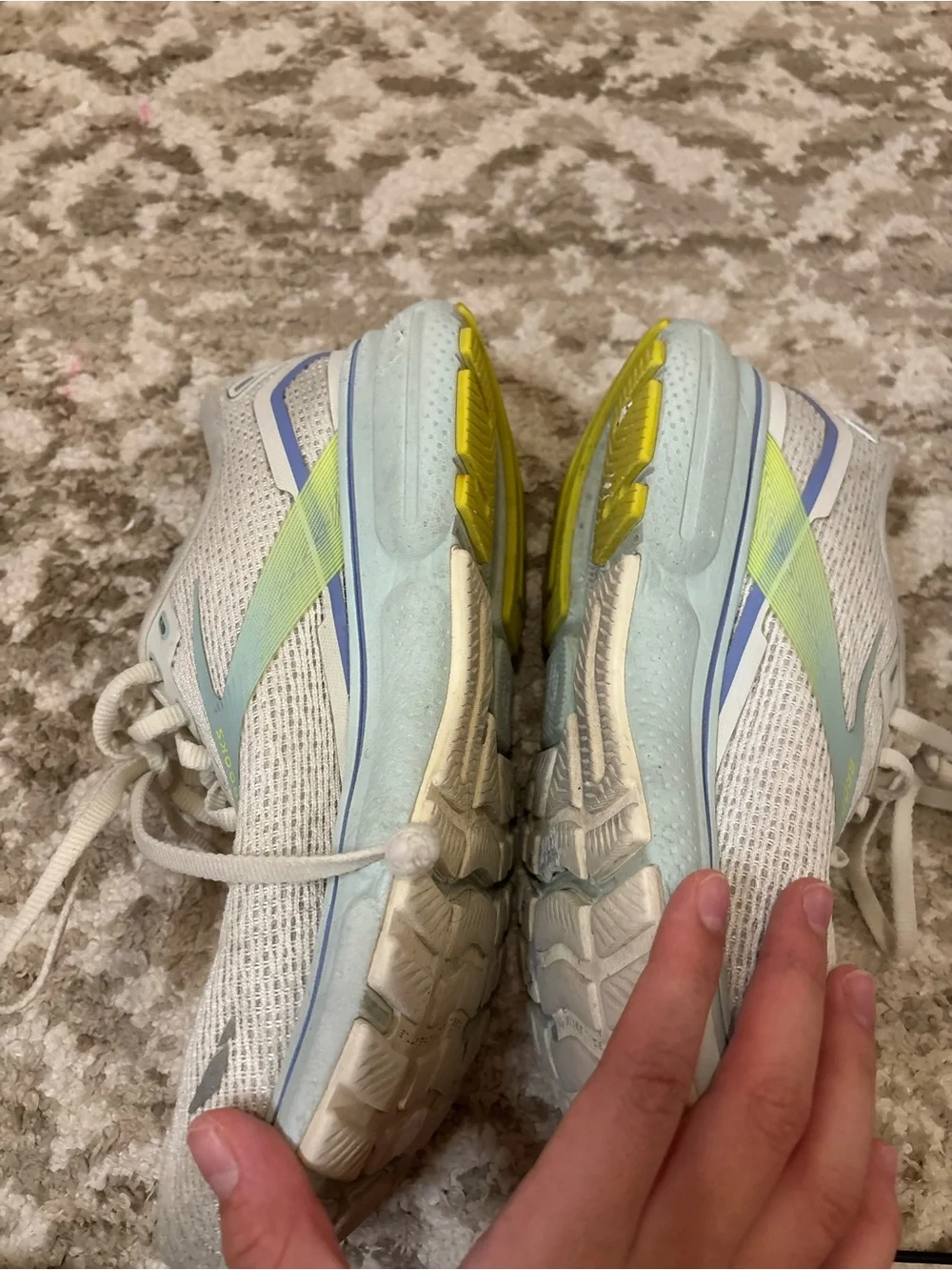 Brooks Women's Light Gray Running Shoes with Mint and Blue Accents